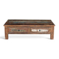 Table basse en bois ancien recyclé fabriquée à la main (Inde)