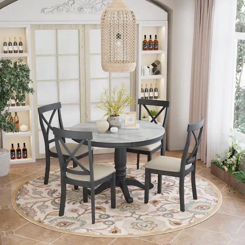 Ensemble de table à manger et chaises 5 pièces pour 4 personnes