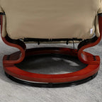 Fauteuil inclinable HomCom en similicuir avec base pivotante manuelle réglable et repose-pieds confortable et relaxant