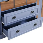 Armoire de cuisine autoportante haute Whisen 71, grand buffet de rangement pour salle à manger avec 4 portes pliantes, étagères et casiers à vin