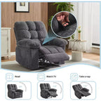 Fauteuil inclinable manuel, fauteuil inclinable ergonomique en tissu respirant avec poches latérales, canapé individuel, adapté au salon et à la chambre à coucher