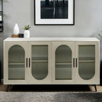 Meuble TV pour téléviseur de 65 pouces et plus, meuble TV en bois avec placard de rangement et étagères réglables, console multimédia pour salon ou chambre