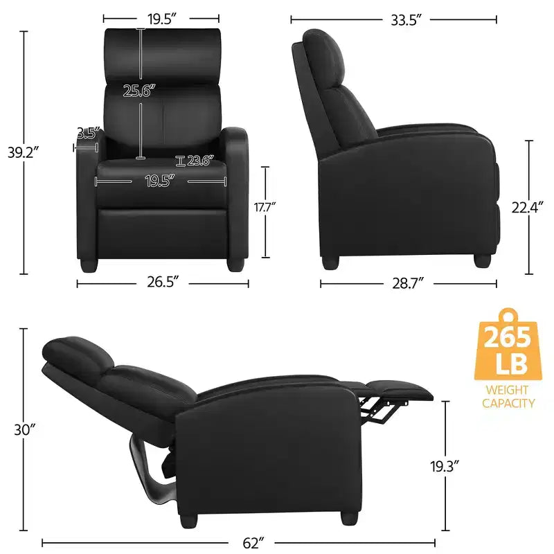 Yaheetech Lot de 2 Canapés Inclinables Modernes en Cuir PU pour Salon, Chambre