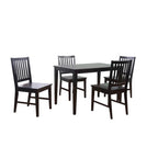 Lot de 4 chaises de salle à manger à barreaux en bois massif, cadre robuste, design classique, montage facile