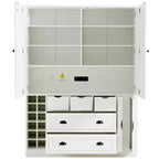 Armoire de cuisine autoportante haute Whisen 71, grand buffet de rangement pour salle à manger avec 4 portes pliantes, étagères et casiers à vin