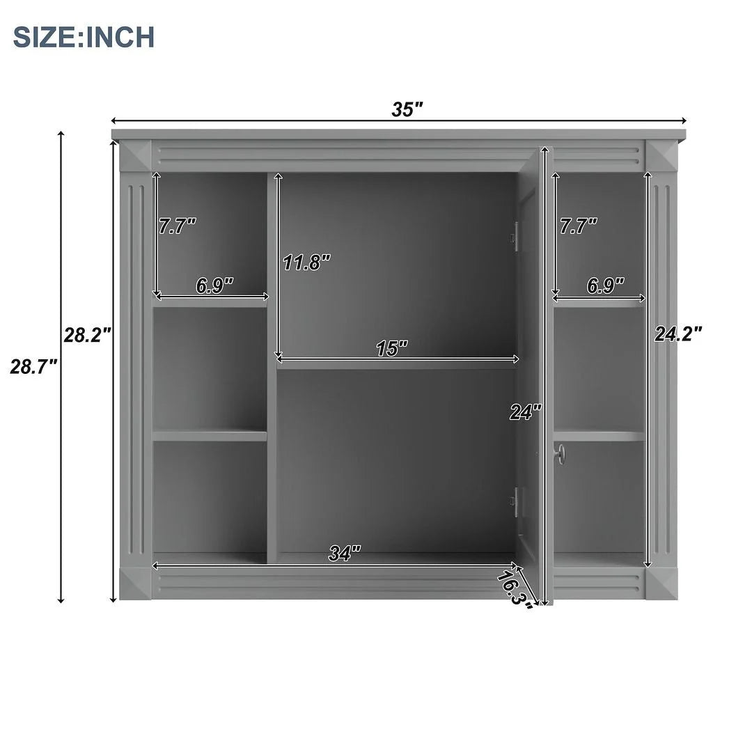 Meuble-lavabo moderne de 36 po avec vasque et armoire à miroir, 2 portes et 2 tiroirs