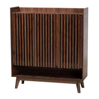 Meuble à chaussures en bois noyer style Mid-Century Modern Delaire