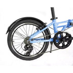 Vélo pliant ZiZZO Via 7 vitesses en aluminium 20 pouces - Bleu ciel
