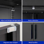 Armoire de rangement métallique avec 2 portes et 2 étagères réglables, armoire de rangement de garage verrouillable en acier, armoire de classement en métal