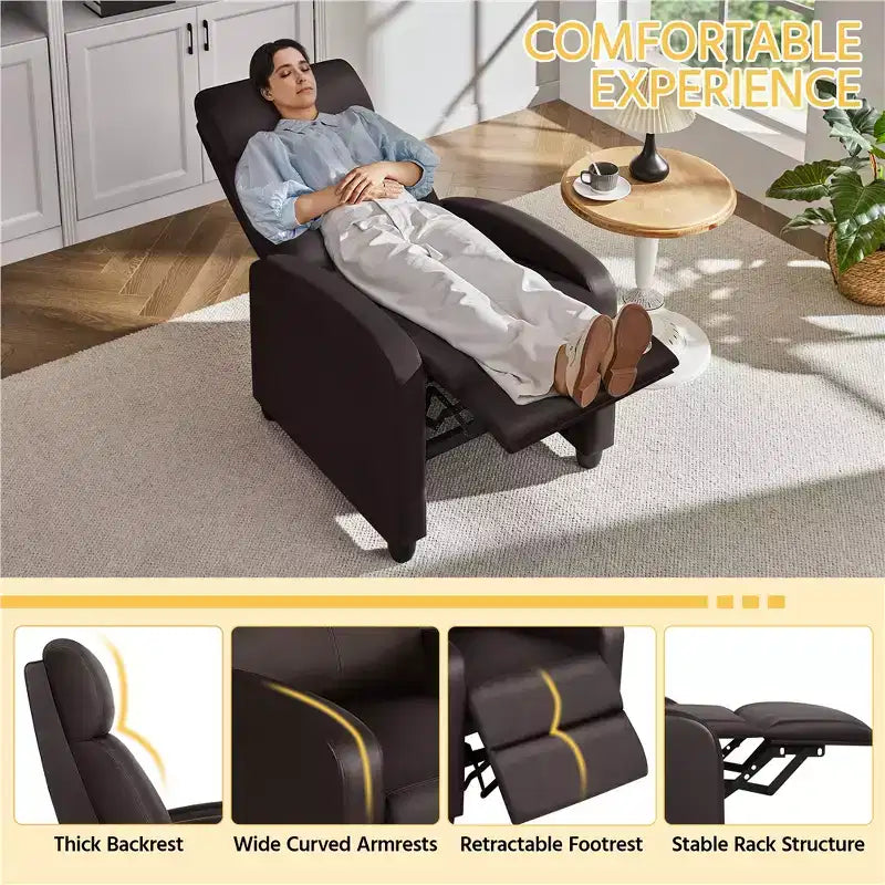 Yaheetech Lot de 2 Canapés Inclinables Modernes en Cuir PU pour Salon, Chambre