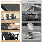 Chaise Adirondack empilable Vrakae de 6 pièces en PEHD résistant aux intempéries pour patio