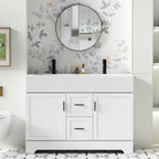 Meuble-lavabo de salle de bain Wavy Line 30/36/48 avec évier et robinet