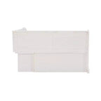 Banquette de coin-repas Linon Tobin traditionnelle en bois massif sans dossier avec coussin blanc - Linon