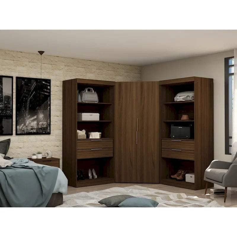 Mulberry 2.0 Semi-ouvert 3 sections Moderne 4 tiroirs Armoire d'angle Ensemble de 3