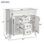 Meuble-lavabo moderne de 36 po avec vasque et armoire à miroir, 2 portes et 2 tiroirs