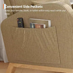 Fauteuil à bascule moderne avec oreiller et poches latérales, pour salon, chambre à coucher