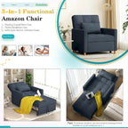 AECOJOY Fauteuil Convertible 3-en-1 avec Oreiller et Dossier Réglable