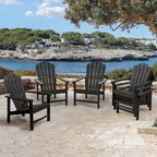 Chaise Adirondack empilable Vrakae de 6 pièces en PEHD résistant aux intempéries pour patio