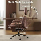 Fauteuil de bureau de direction inclinable et ergonomique HOMLUX avec support lombaire et cervical confortable