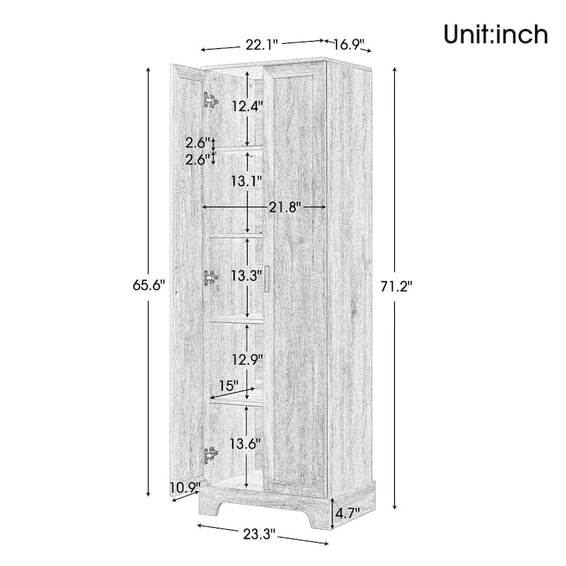 Armoire de rangement à deux portes pour salle de bains