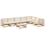 vidaXL Ensemble de canapés de jardin en bois de pin massif Grand canapé d'extérieur modulaire - Pin naturel sans coussin