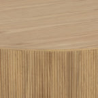 Table basse en chêne rustique avec façades cannelées | Finition or brossé