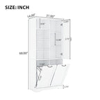 Meuble de rangement de salle de bain avec tiroirs, panier à linge inclinable, multiples espaces de rangement, étagère ouverte, étagère réglable