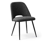 Lot de 4 Chaises de Salle à Manger Rembourrées Modernes, Chaises de Salle à Manger sans Accoudoirs avec Pieds en Métal Noir, Chaises d'Appoint Confortables pour Cuisine et Salle à Manger-Panipeachy