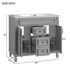 Meuble-lavabo moderne de 36 po avec vasque et armoire à miroir, 2 portes et 2 tiroirs