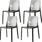 Chaise de salle à manger sans accoudoirs à dossier bas en acrylique ambre