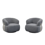 Fauteuil moderne Kieon 33W 360 pivotant en forme de tonneau - Lot de 2