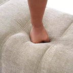 Banc de salle à manger moderne en fausse fourrure capitonnée avec pieds en bois d'hévéa, 63,62