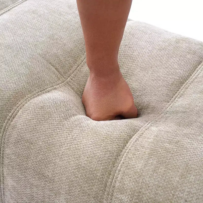 Banc de salle à manger moderne en fausse fourrure capitonnée avec pieds en bois d'hévéa, 63,62