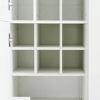 Armoire de rangement de cuisine sur pied Whisen 71H, grand buffet de salle à manger avec 6 portes et étagères réglables