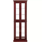 Vitrine, meuble vitrine avec 6 étagères réglables et portes en verre trempé, meuble haut pour salon, chambre à coucher