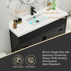 Meuble-lavabo de salle de bain Wavy Line 30/36/48 avec évier et robinet