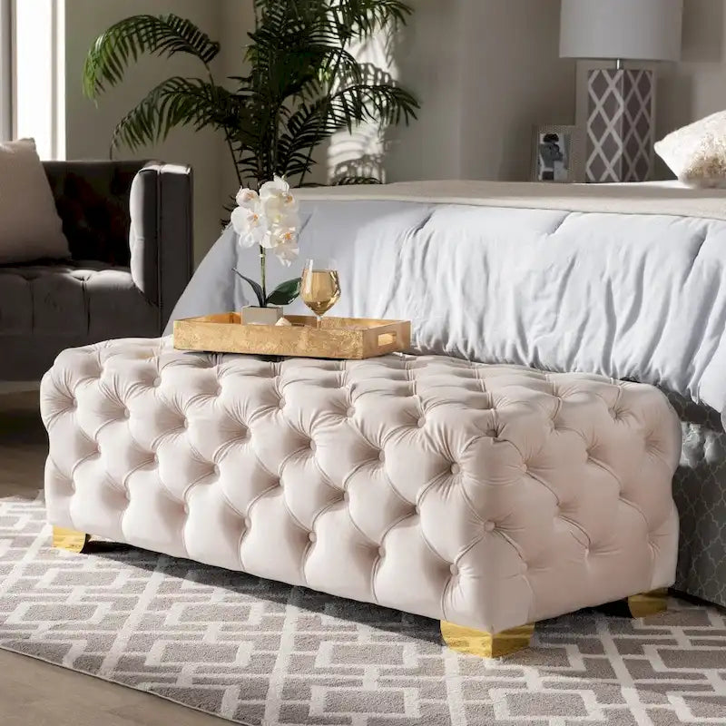 Banc ottoman en velours Gracewood Hollow Solanki