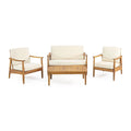 Ensemble de conversation d'extérieur 4 places en bois d'acacia Willowbrook par Christopher Knight Home