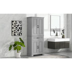 Meuble de rangement pour salle de bain avec portes et tiroir