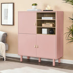 Meuble de rangement multifonctionnel avec porte, meuble de rangement moderne, meuble de rangement en bois, meuble à tiroirs avec poignée en cuir