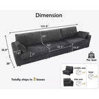 Canapé d'angle modulaire en velours côtelé Dyonery avec housses lavables