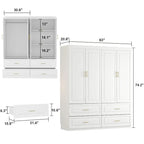 93,9H/74,2H Armoires Penderie Placard Meuble Tiroirs de rangement suspendus