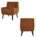 Lot de 2 fauteuils d'appoint en velours pour salon