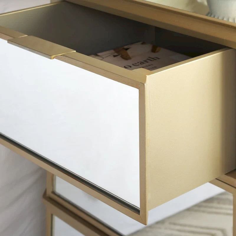 Table de chevet SAFAVIEH Miracle à 3 tiroirs et miroir