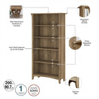Bibliothèque haute Salinas à 5 étagères (Lot de 2) par Bush Furniture