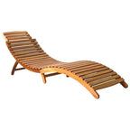 vidaXL Chaise longue Marron Naturel Bois d'acacia massif avec une finition à l'huile naturelle