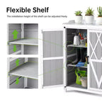 Meuble de rangement extérieur, établi de jardinage - Station de travail de jardin en bois étanche avec plateau galvanisé, étagères réglables pour jardin/terrasse/pelouse
