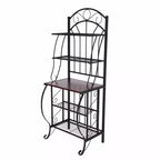 Étagère de cuisine Valencia Metal/Noir - Boraam Industries : Style scandinave, 5 étagères, Finition poudrée