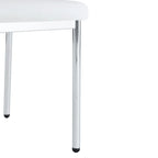 Ensemble de 6 chaises de salle à manger de luxe simples en PU haute résilience avec pieds en métal argenté, chaises d'appoint sans accoudoirs pour cuisine