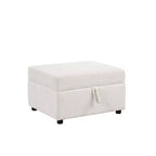 Pouf de rangement mobile 26,6 po